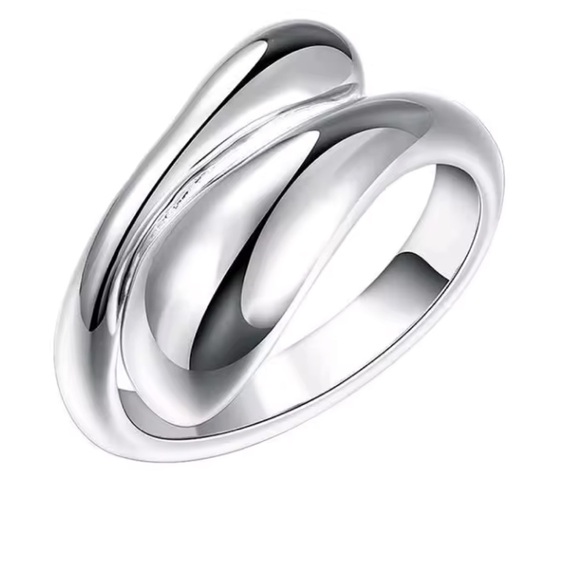 New 925 Sterling Silver Set Jewelry Water Drop Bracelet Earring Ring - Picture 6 of 6